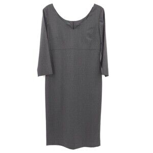 Lauren Ralph Lauren wool sheath dress Size 6 grey‎ empire waist long sleeve